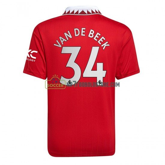 Manchester United Trøje Donny van de Beek 34 Mænd Hjemmebane Fodboldsæt 2022-2023 Kortærmet