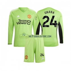 Manchester United Trøje Andre Onana 24 Målmand Børn Hjemmebane Fodboldsæt 2023-2024 Langærmet