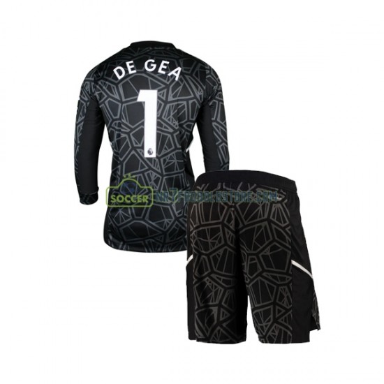 Manchester United Trøje DE GEA 1 Målmand Børn Udebane Fodboldsæt 2022-2023 Langærmet