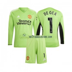 Manchester United Trøje De Gea 1 Målmand Børn Hjemmebane Fodboldsæt 2023-2024 Langærmet