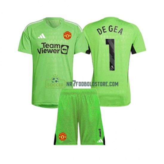 Manchester United Trøje De Gea 1 Målmand Børn Hjemmebane Fodboldsæt 2023-2024 Kortærmet