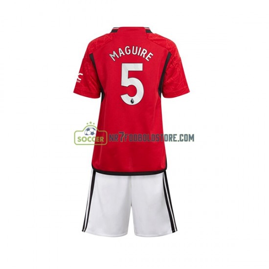 Manchester United Trøje Harry Maguire 5 Børn Hjemmebane Fodboldsæt 2023-2024 Kortærmet