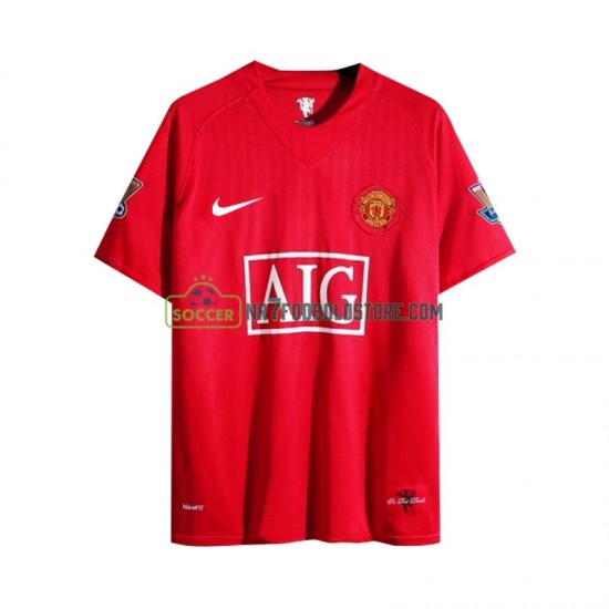 Manchester United Trøje 2007 Retro Mænd Hjemmebane Fodboldsæt Langærmet