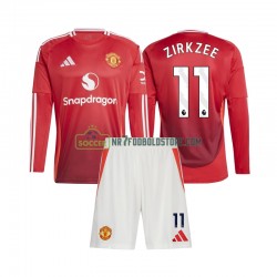 Manchester United Trøje Joshua Zirkzee 11 Børn Hjemmebane Fodboldsæt 2024-2025 Langærmet