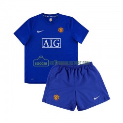 Manchester United Trøje Retro Børn Udebane Fodboldsæt 2008 Kortærmet