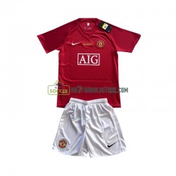 Manchester United Trøje Champion League 2007 Børn Hjemmebane Fodboldsæt Kortærmet
