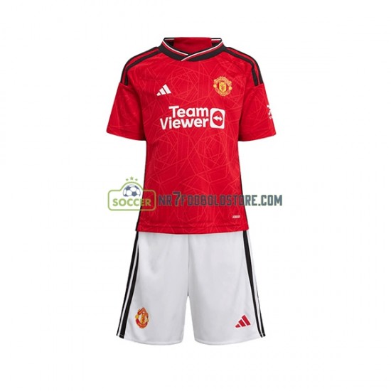 Manchester United Trøje Børn Hjemmebane Fodboldsæt 2023-2024 Kortærmet