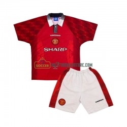 Manchester United Trøje 1996 Retro Børn Hjemmebane Fodboldsæt Kortærmet