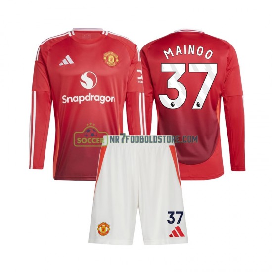Manchester United Trøje Kobbie Mainoo 37 Børn Hjemmebane Fodboldsæt 2024-2025 Langærmet