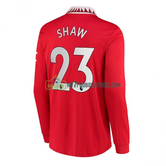 Manchester United Trøje Luke Shaw 23 Mænd Hjemmebane Fodboldsæt 2022-2023 Langærmet