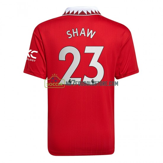 Manchester United Trøje Luke Shaw 23 Mænd Hjemmebane Fodboldsæt 2022-2023 Kortærmet