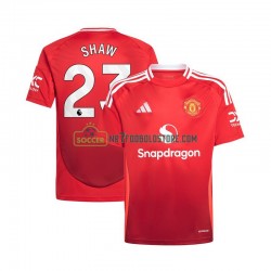 Manchester United Trøje Luke Shaw 23 Mænd Hjemmebane Fodboldsæt 2024-2025 Kortærmet
