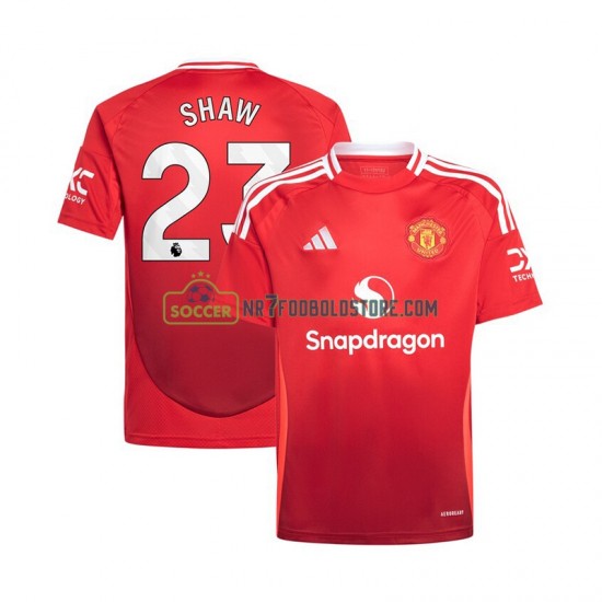 Manchester United Trøje Luke Shaw 23 Mænd Hjemmebane Fodboldsæt 2024-2025 Kortærmet