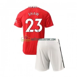 Manchester United Trøje Luke Shaw 23 Børn Hjemmebane Fodboldsæt 2022-2023 Kortærmet