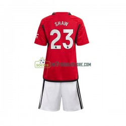 Manchester United Trøje Luke Shaw 23 Børn Hjemmebane Fodboldsæt 2023-2024 Kortærmet