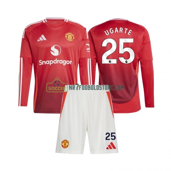 Manchester United Trøje Manuel Ugarte 25 Børn Hjemmebane Fodboldsæt 2024-2025 Langærmet