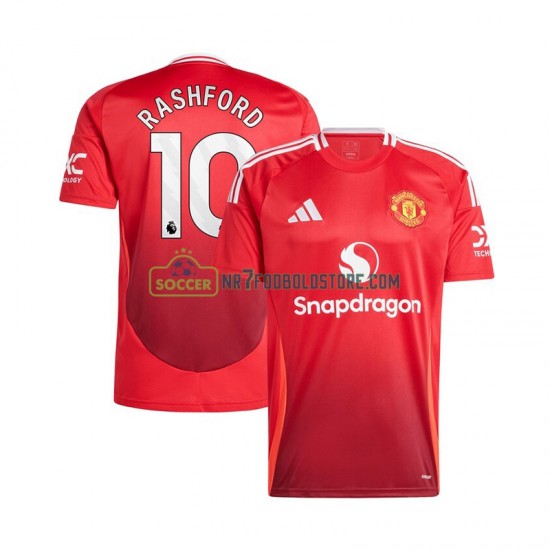 Manchester United Trøje Marcus Rashford 10 Mænd Hjemmebane Fodboldsæt 2024-2025 Kortærmet