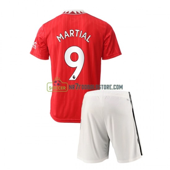 Manchester United Trøje Martial 9 Børn Hjemmebane Fodboldsæt 2022-2023 Kortærmet