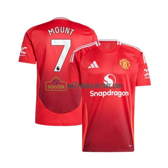 Manchester United Trøje Mason Mount 7 Mænd Hjemmebane Fodboldsæt 2024-2025 Kortærmet