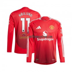 Manchester United Trøje Rasmus Hojlund 11 Mænd Hjemmebane Fodboldsæt 2024-2025 Langærmet