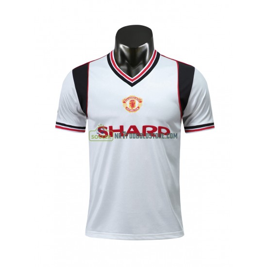Manchester United Trøje Retro Udebane Fodboldsæt 1985 Kortærmet 
