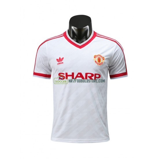 Manchester United Trøje Retro Udebane Fodboldsæt 1986 Kortærmet 