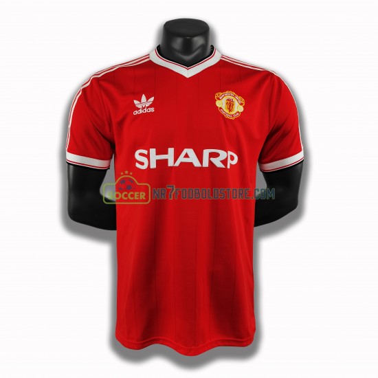 Manchester United Trøje Retro Hjemmebane Fodboldsæt 1984 Kortærmet 