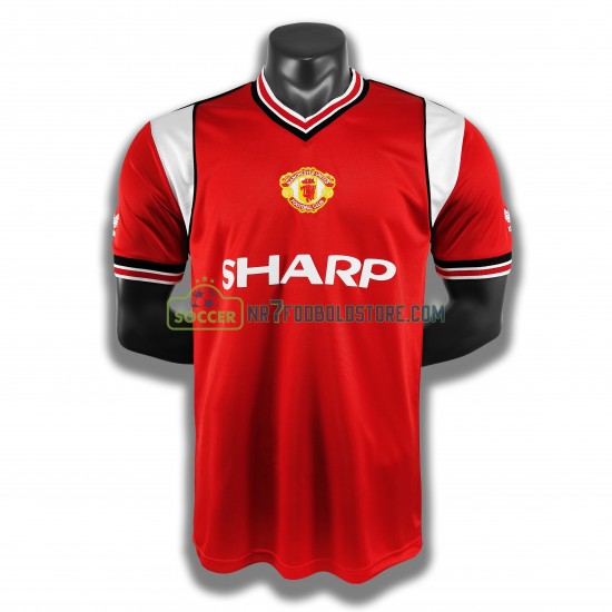 Manchester United Trøje Retro Hjemmebane Fodboldsæt 1985 Kortærmet 