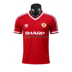 Manchester United Trøje Retro Hjemmebane Fodboldsæt 1986 Kortærmet 