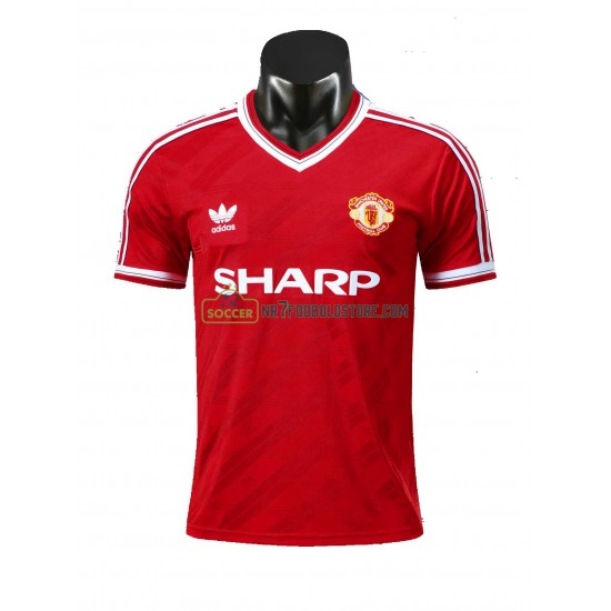 Manchester United Trøje Retro Hjemmebane Fodboldsæt 1986 Kortærmet 