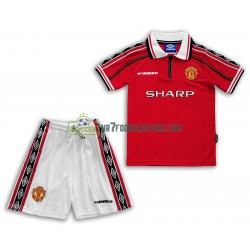 Manchester United Trøje Retro Børn Hjemmebane Fodboldsæt 1998-1999 Kortærmet 