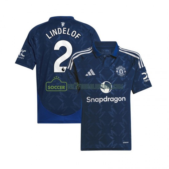 Manchester United Trøje Victor Lindelof 2 Mænd Udebane Fodboldsæt 2024-2025 Kortærmet