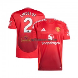 Manchester United Trøje Victor Lindelof 2 Mænd Hjemmebane Fodboldsæt 2024-2025 Kortærmet