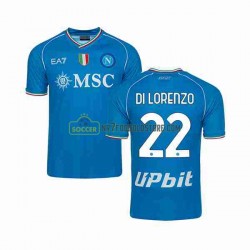 Napoli Trøje DI LORENZO 22 Mænd Hjemmebane Fodboldsæt 2023-2024 Kortærmet