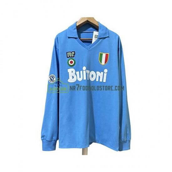 Napoli Trøje 1987 1988 Retro Mænd Hjemmebane Fodboldsæt Langærmet