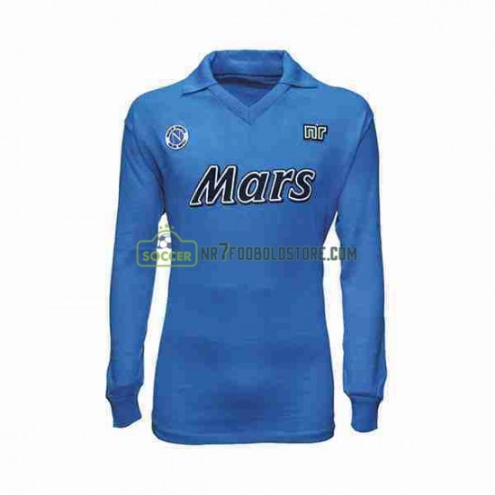 Napoli Trøje 1989 1990 Retro Mænd Hjemmebane Fodboldsæt Langærmet