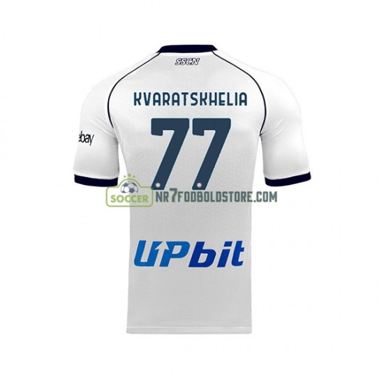 Napoli Trøje Khvicha Kvaratskhelia 77 Mænd Udebane Fodboldsæt 2023-2024 Kortærmet