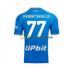 Napoli Trøje Khvicha Kvaratskhelia 77 Mænd Hjemmebane Fodboldsæt 2023-2024 Kortærmet