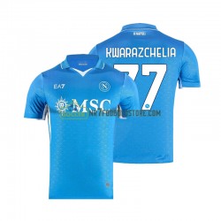 Napoli Trøje Khvicha Kvaratskhelia 77 Mænd Hjemmebane Fodboldsæt 2024-2025 Kortærmet