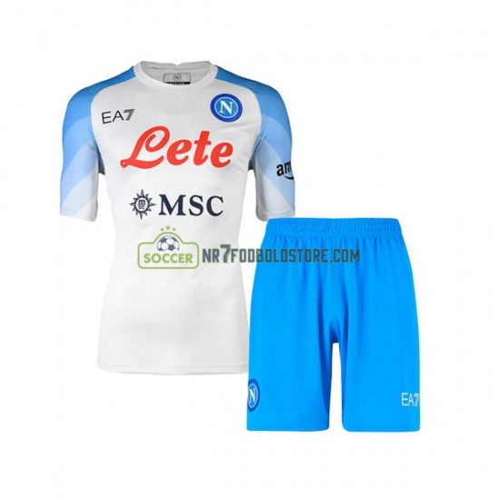 Napoli Trøje Børn Udebane Fodboldsæt 2022-2023 Kortærmet