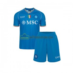 Napoli Trøje Børn Hjemmebane Fodboldsæt 2023-2024 Kortærmet