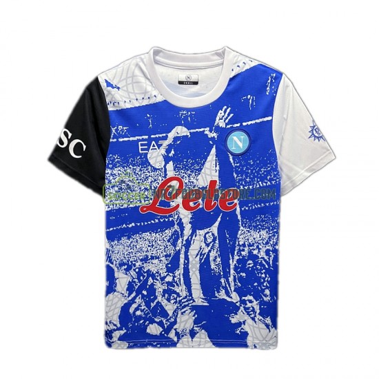Napoli Trøje Maradona Champions Special Edition Mænd Hjemmebane Fodboldsæt 2023 Kortærmet