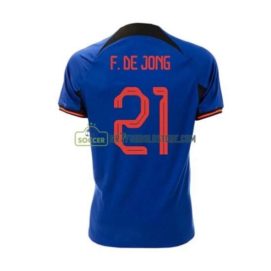 Holland Trøje Frenkie de Jong 21 Mænd Udebane Fodboldsæt VM i fodbold 2022 Kortærmet
