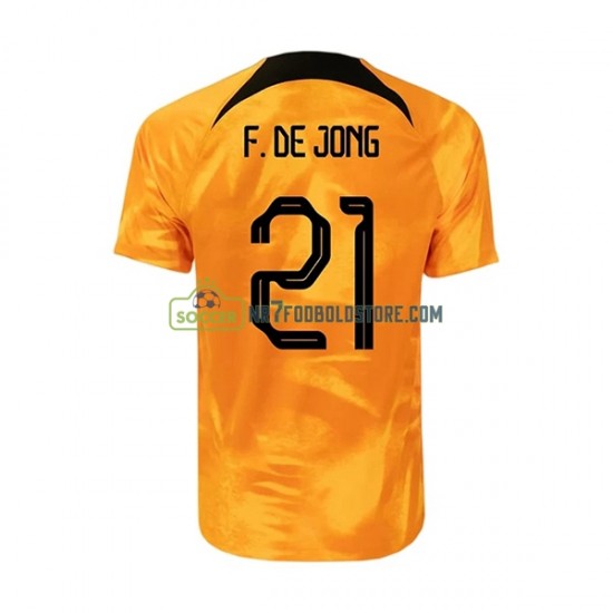 Holland Trøje Frenkie de Jong 21 Mænd Hjemmebane Fodboldsæt VM i fodbold 2022 Kortærmet