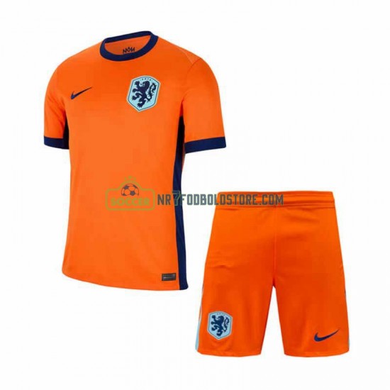 Holland Trøje Børn Hjemmebane Fodboldsæt Euro 2024 Kortærmet