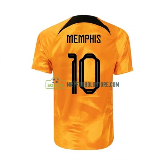 Holland Trøje Memphis 10 Mænd Hjemmebane Fodboldsæt VM i fodbold 2022 Kortærmet