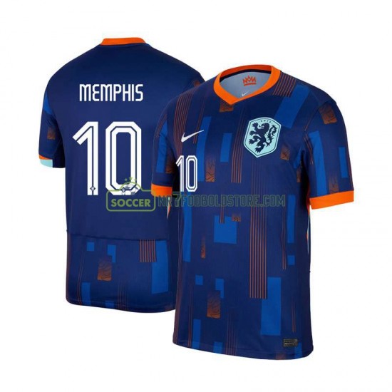 Holland Trøje Memphis Depay 10 Mænd Udebane Fodboldsæt Euro 2024 Kortærmet