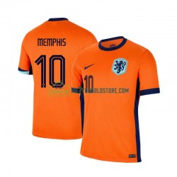 Holland Trøje Memphis Depay 10 Mænd Hjemmebane Fodboldsæt Euro 2024 Kortærmet