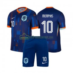 Holland Trøje Memphis Depay 10 Børn Udebane Fodboldsæt Euro 2024 Kortærmet
