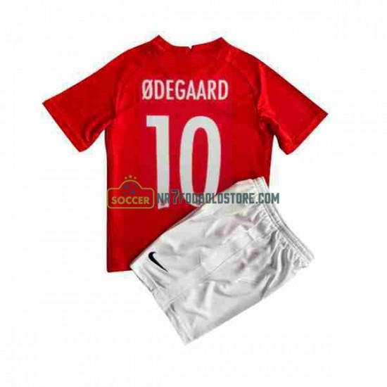 Norge Trøje ODEGAARD 10 Børn Hjemmebane Fodboldsæt 2022 Kortærmet